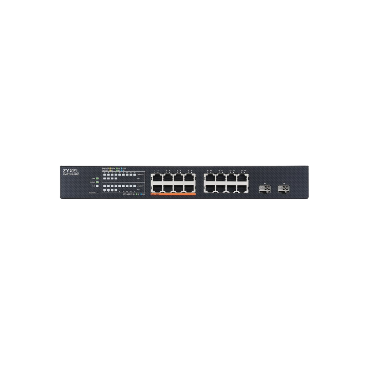 Switch zarządzalny Zyxel XMG1915-18EP 16xGbE (8xPoE+) 2xSFP+ 10G 180W.