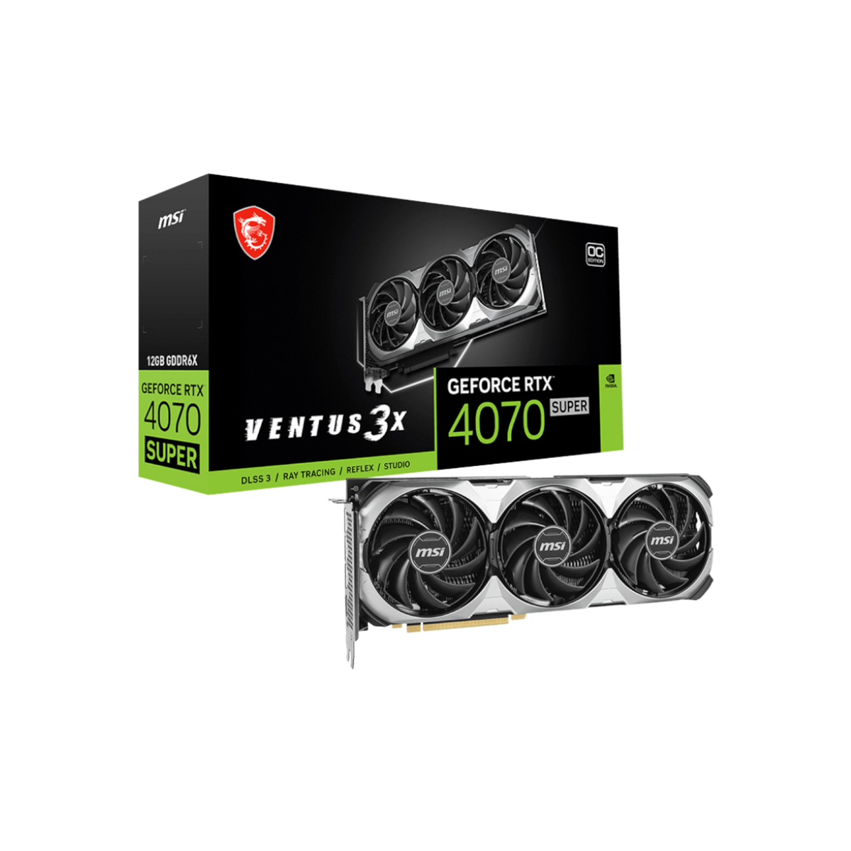 Karta graficzna MSI GeForce RTX 4070 SUPER VENTUS 3X OC 12GB GDDR6X.