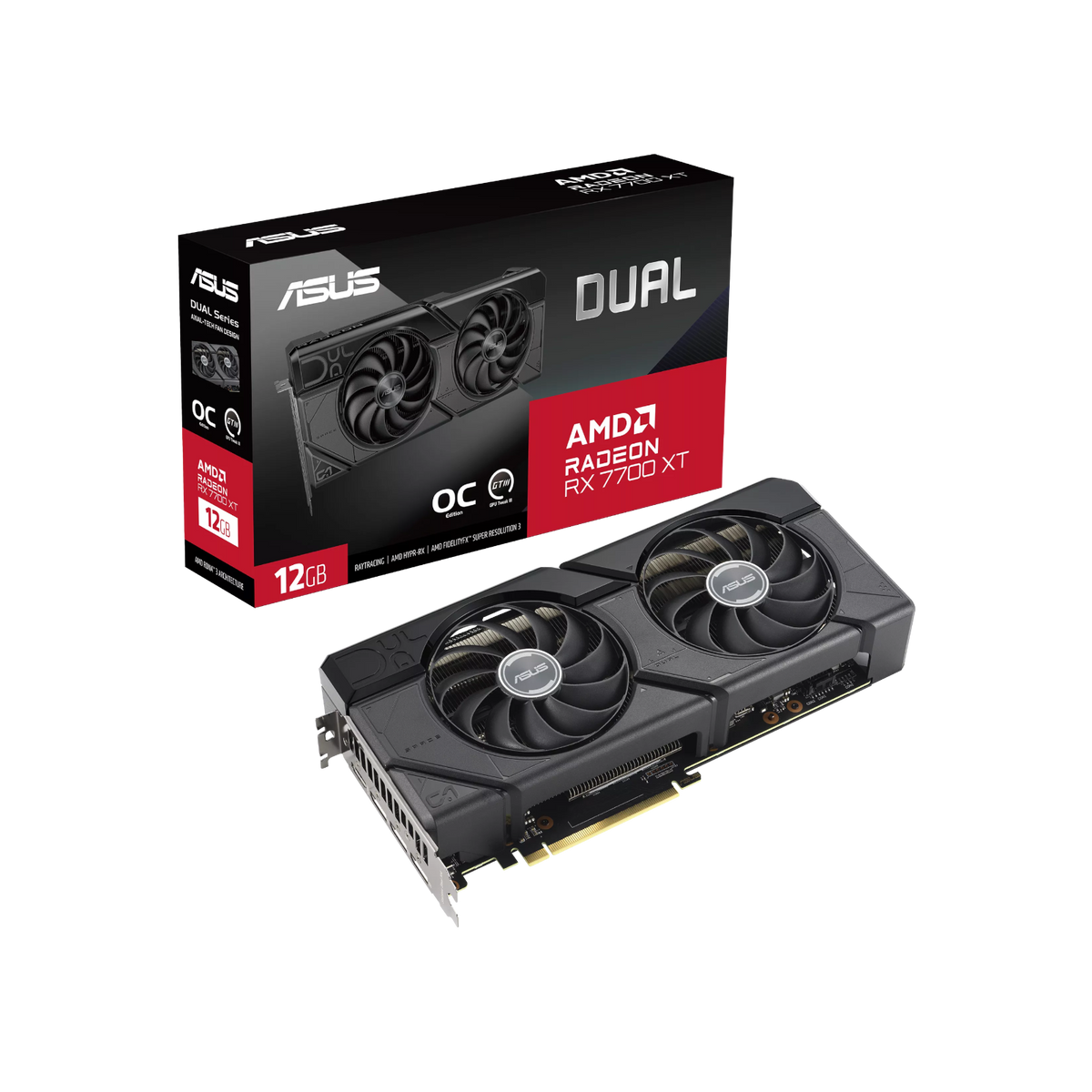 Karta graficzna Asus Dual Radeon RX 7700 XT OC 12GB GDDR6.