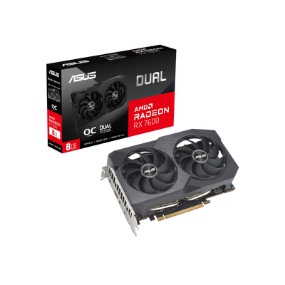 Karta graficzna Asus Dual Radeon RX 7600 V2 OC 8GB GDDR6.