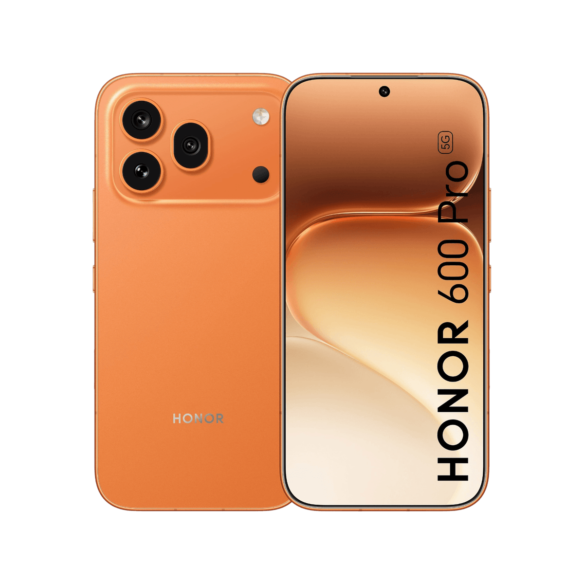 Smartfon HONOR 600 Pro 5G Pomarańczowy Front i tył obudowy