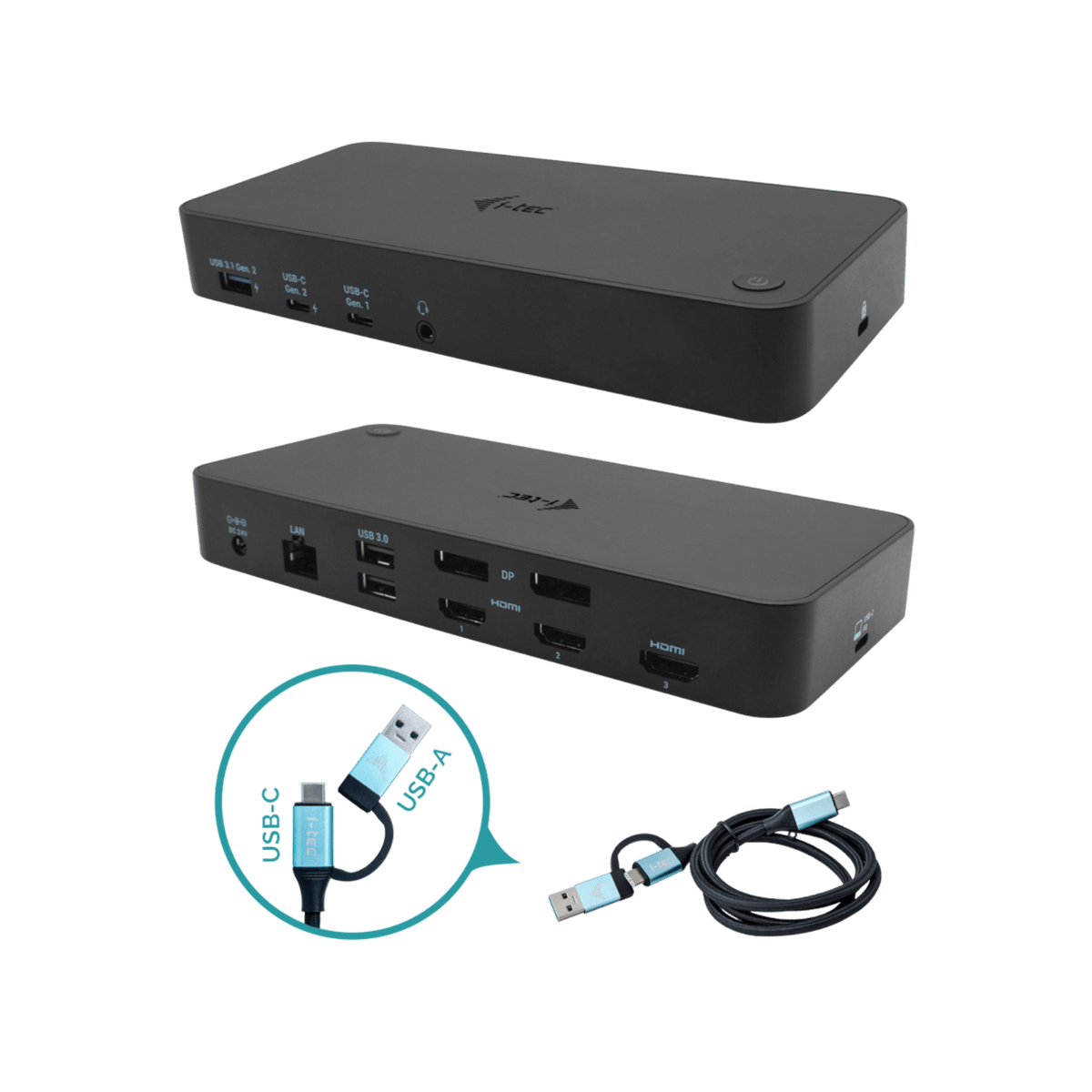 Stacja dokująca i-tec USB 3.0 / USB-C / Thunderbolt, 3x 4K Docking Station + Power Delivery 100W.
