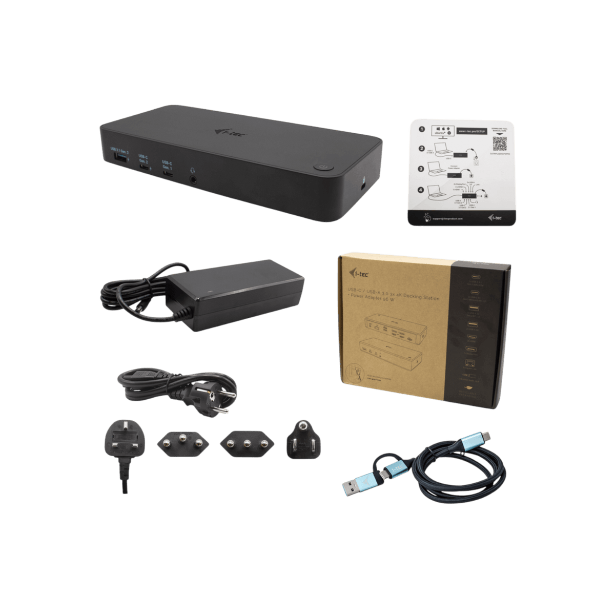 Stacja dokująca i-tec USB 3.0 / USB-C / Thunderbolt, 3x 4K Docking Station + Power Delivery 100W.