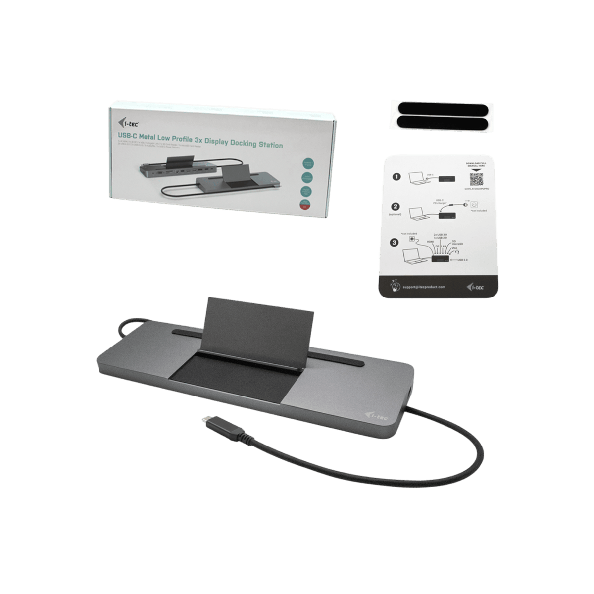 Stacja dokująca i-tec USB-C Metal Ergonomic 4K 3x Display Docking Station Power Delivery 85 W.