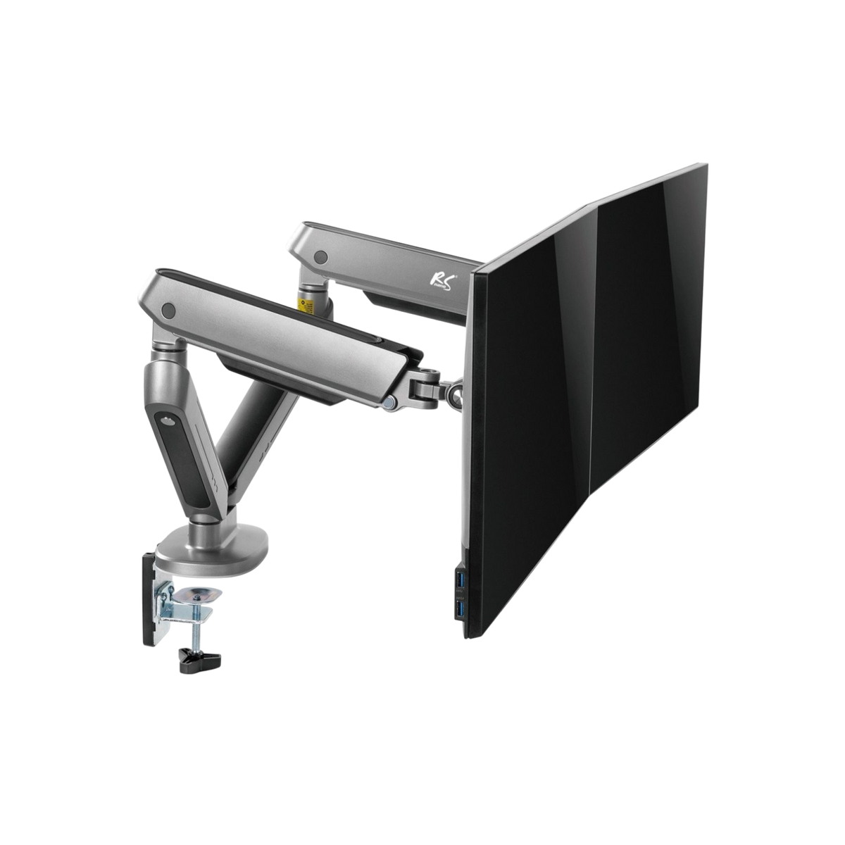 Uchwyt biurkowy na dwa monitory Maclean 17" - 32" NanoRS RS166 VESA 9kg.