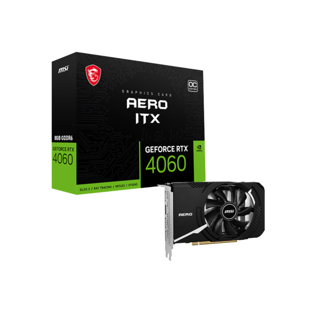 Karta graficzna MSI GeForce RTX 4060 AERO ITX OC 8GB GDDR6.