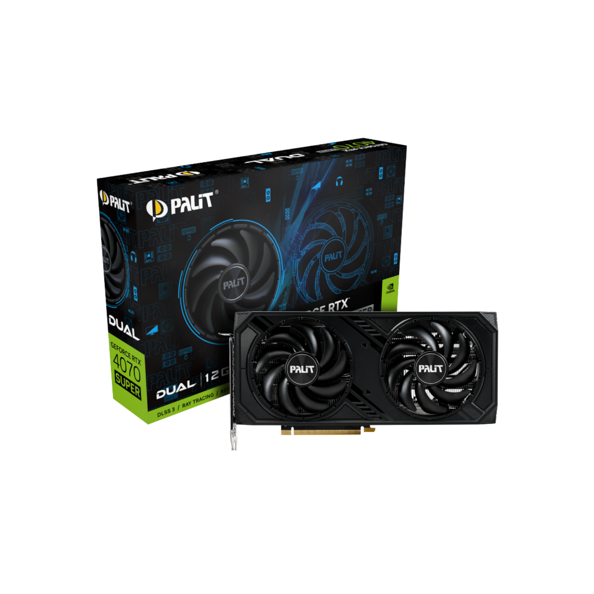 Karta graficzna Palit GeForce RTX 4070 SUPER Dual 12GB GDDR6X.