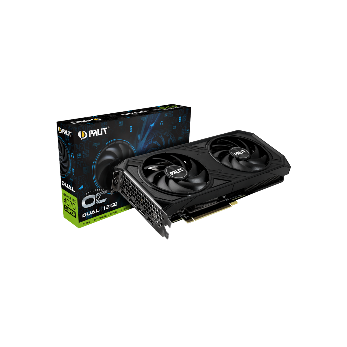 Karta graficzna Palit GeForce RTX 4070 SUPER Dual OC 12GB GDDR6X.