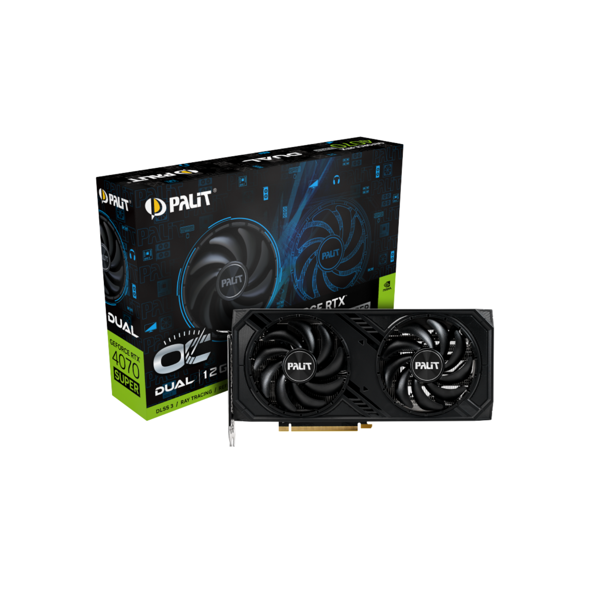 Karta graficzna Palit GeForce RTX 4070 SUPER Dual OC 12GB GDDR6X.