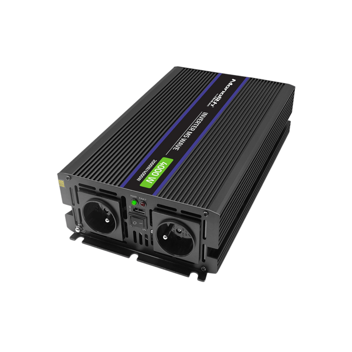 Przetwornica Qoltec Monolith 4000 MS Wave 51928 12V na 230V 2000W/4000W Modyfikowana sinusoida.