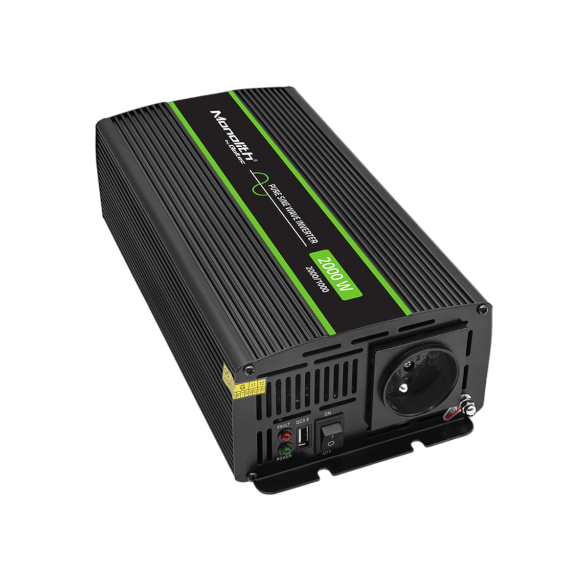 Przetwornica Qoltec Monolith 51938 24V na 230V 1000W/2000W Czysta sinusoida.