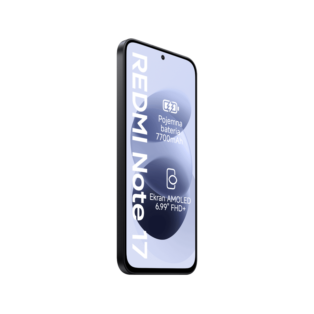 Smartfon Redmi Note 17 Czarny Przedni lewy bok