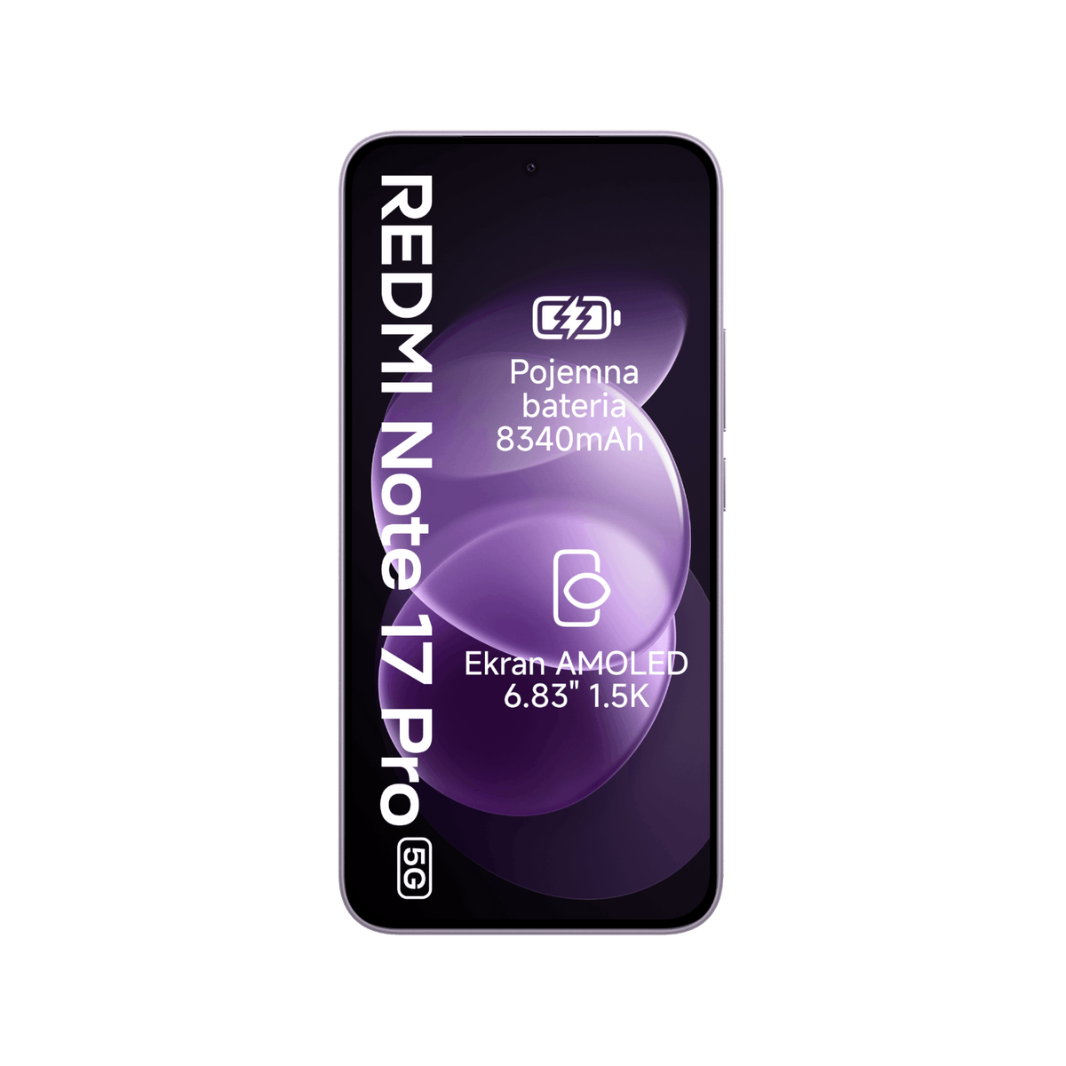 Smartfon Redmi Note 17 Pro 5G Fioletowy Front