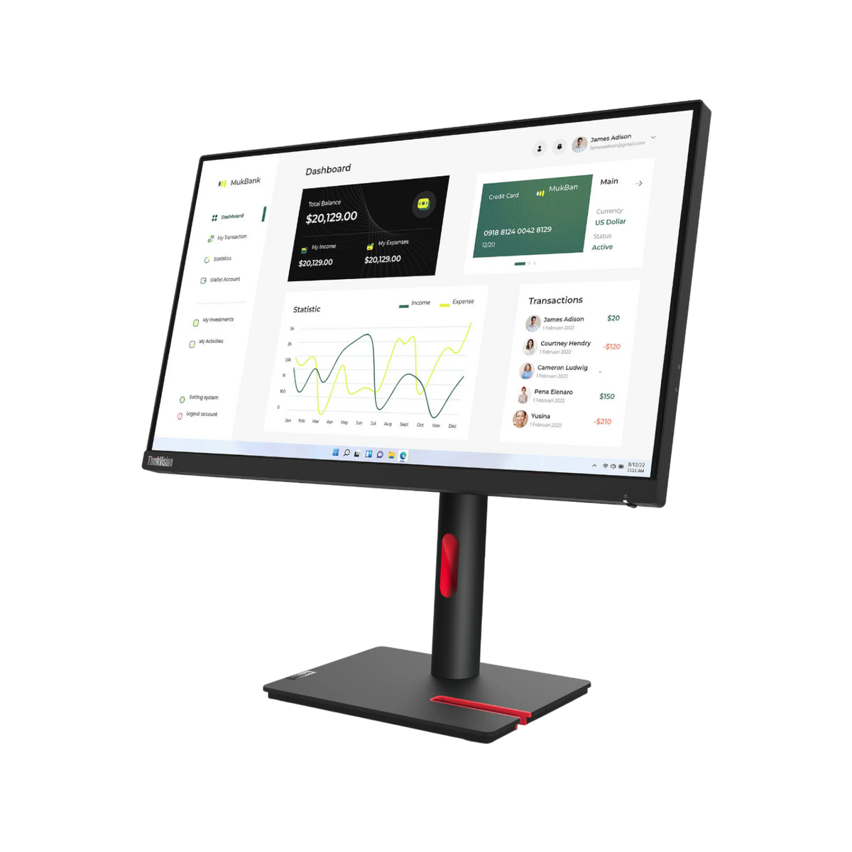 Monitor Lenovo T23i-30 IPS Full HD.