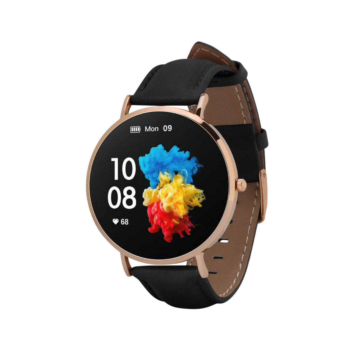 Smartwatch Garett Verona Złoto-czarny skórzany.