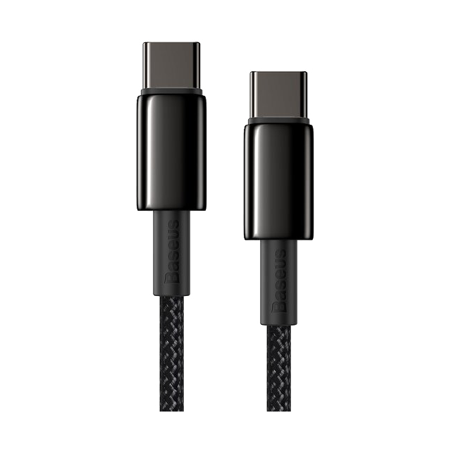 Kabel USB-C - USB-C Baseus Tungsten Gold Quick Charge 4.0 1m Czarny.