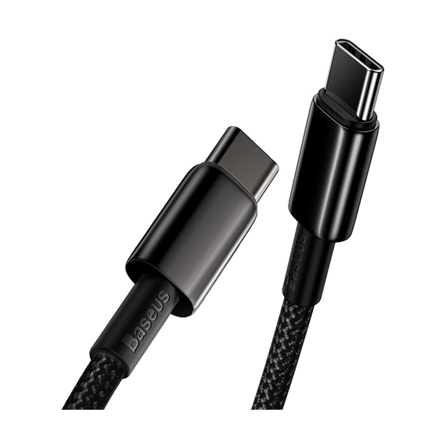 Kabel USB-C - USB-C Baseus Tungsten Gold Quick Charge 4.0 1m Czarny.